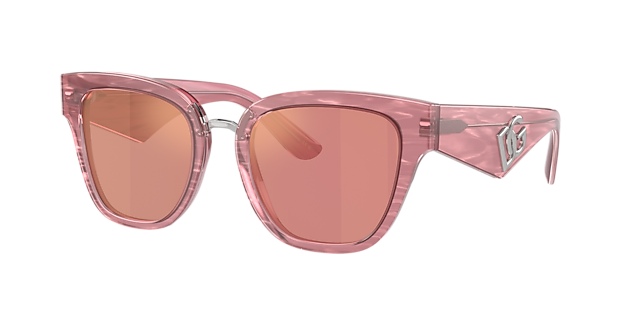 Dolce&Gabbana DG4437 51 Marrom-escuro & Fleur Caramel Sunglasses 