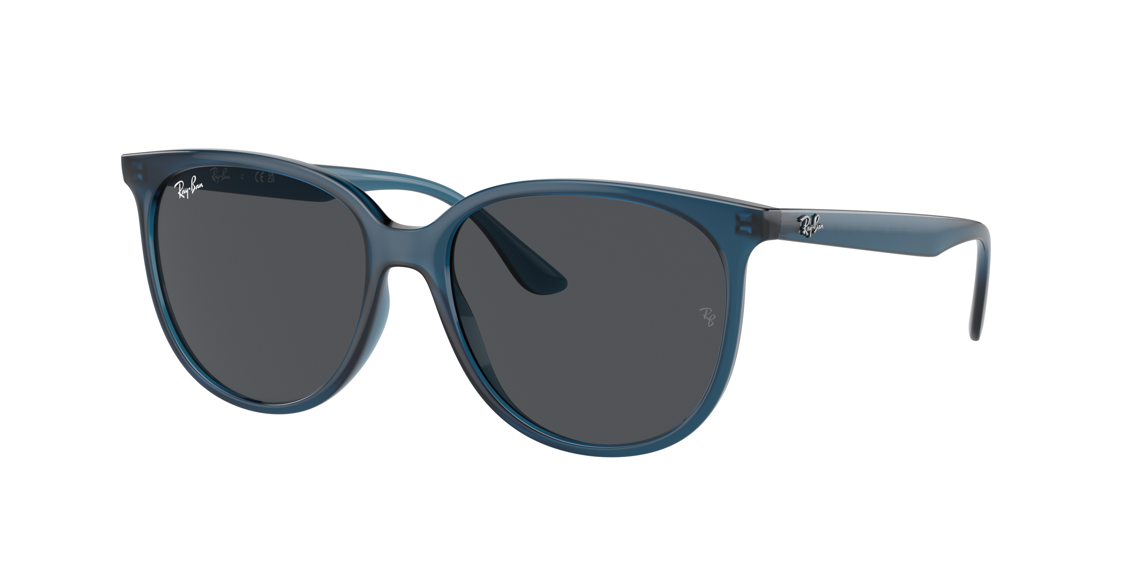 Ray-Ban Woman Sunglass RB4378 - Frame color: Opal Blue, Lens color: Dark Grey