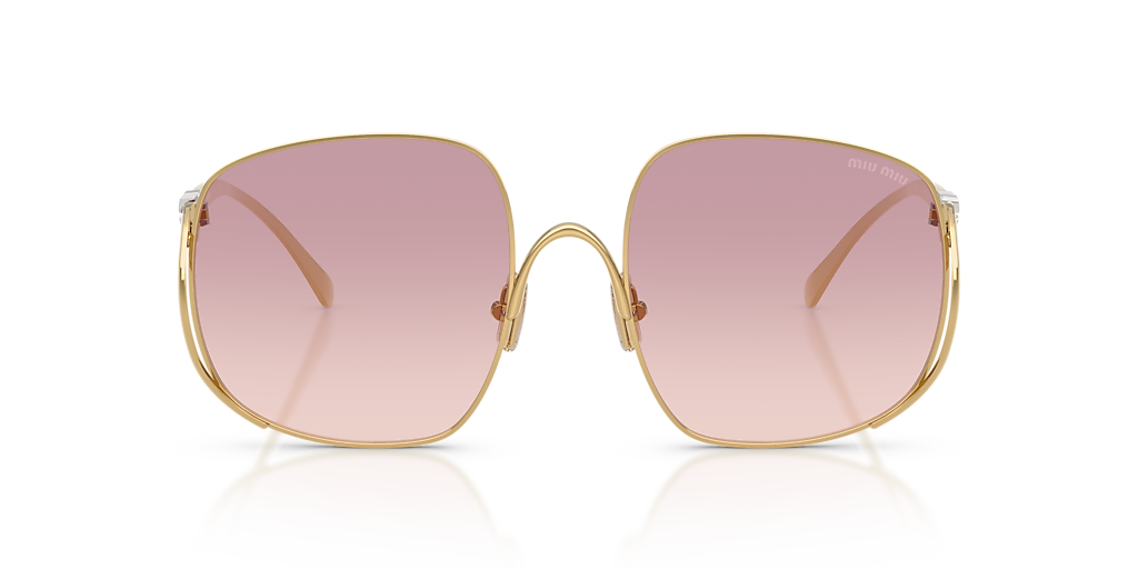 MIU MIU MU A57S Gold - Women Luxury Sunglasses, Brown Gradient Dark Violet Lens
