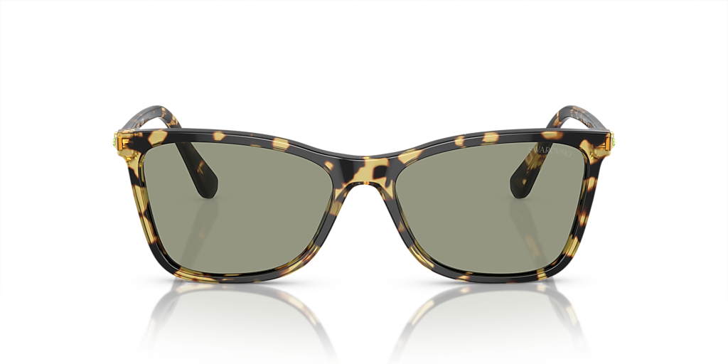 美品　トウコ　SAR Swarovski SK6004 M (55 - 16) with Green lenses and Tortoise frame