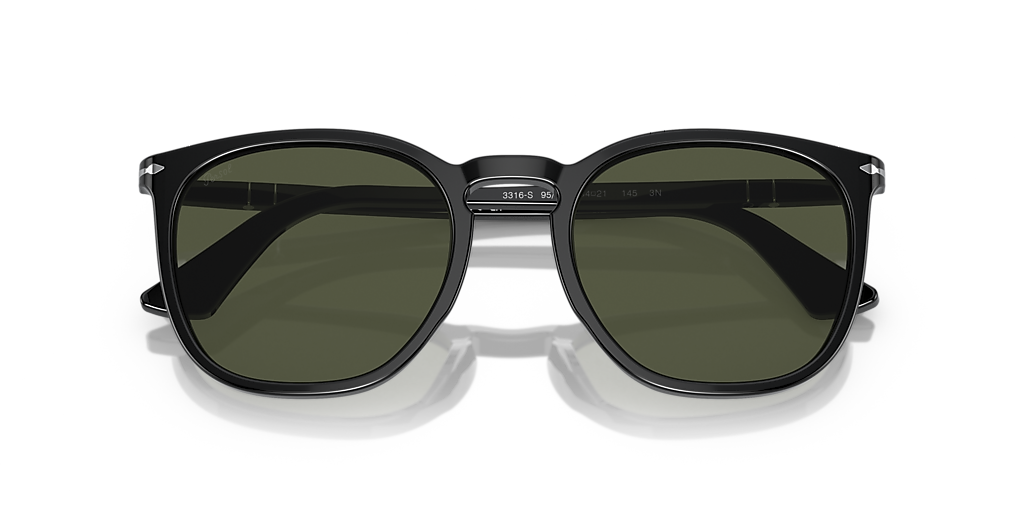 Persol PO3316S M (54 - 21) with Green lenses and Black frame  display picture 3