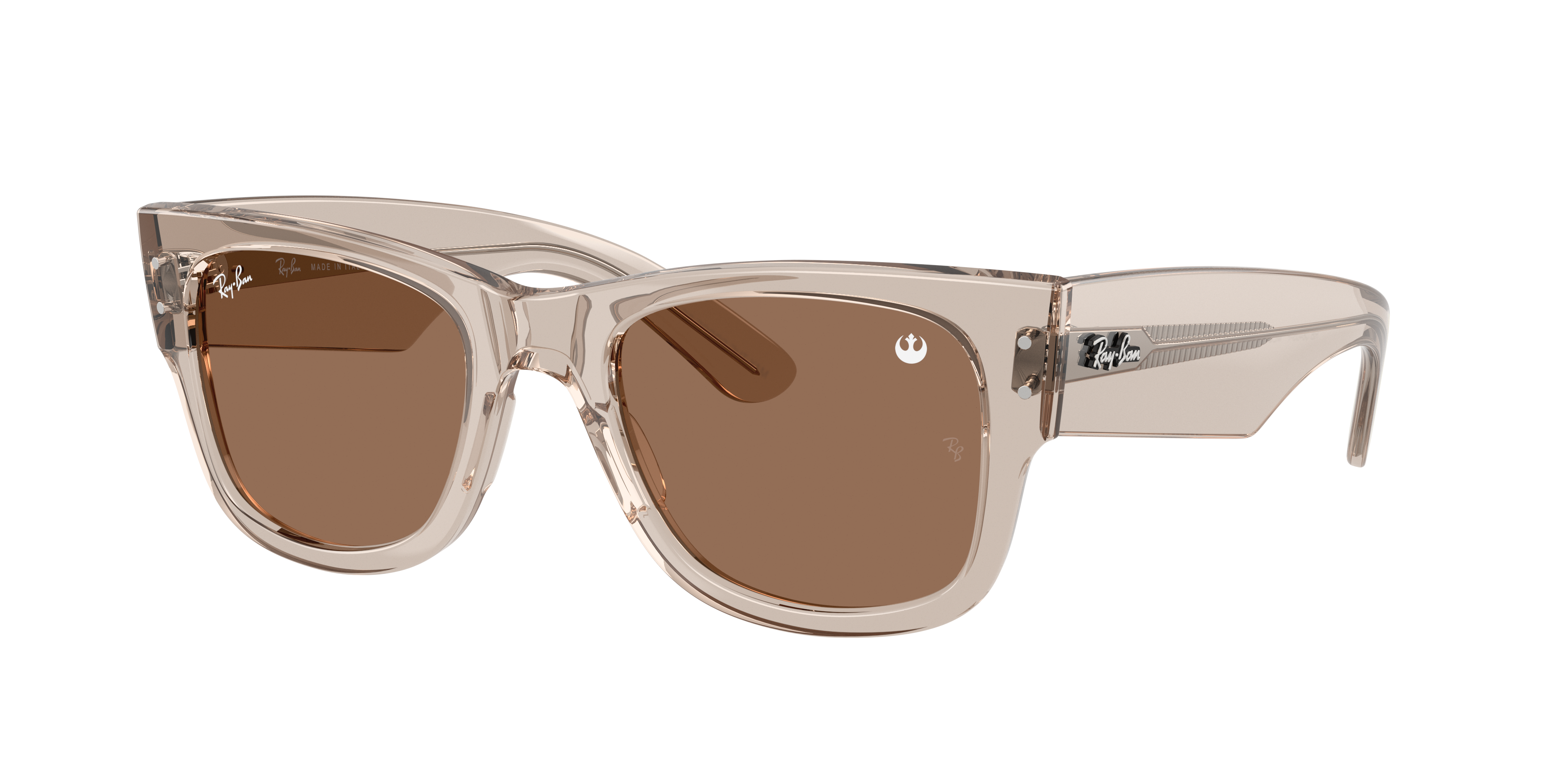 Ray-Ban Unisex Sunglass Ray-Ban Star Wars™ – The Rebel Alliance Mega Wayfarer -  Frame color: Transparent Light Brown, Lens color: Dark Brown
