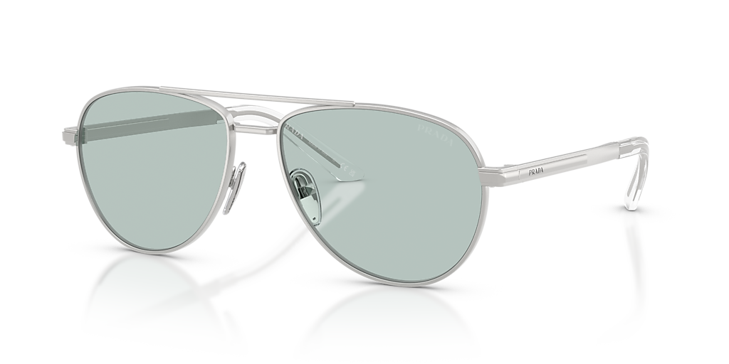 Prada PR A54S XXL (60 - 16) with Blue lenses and Silver frame