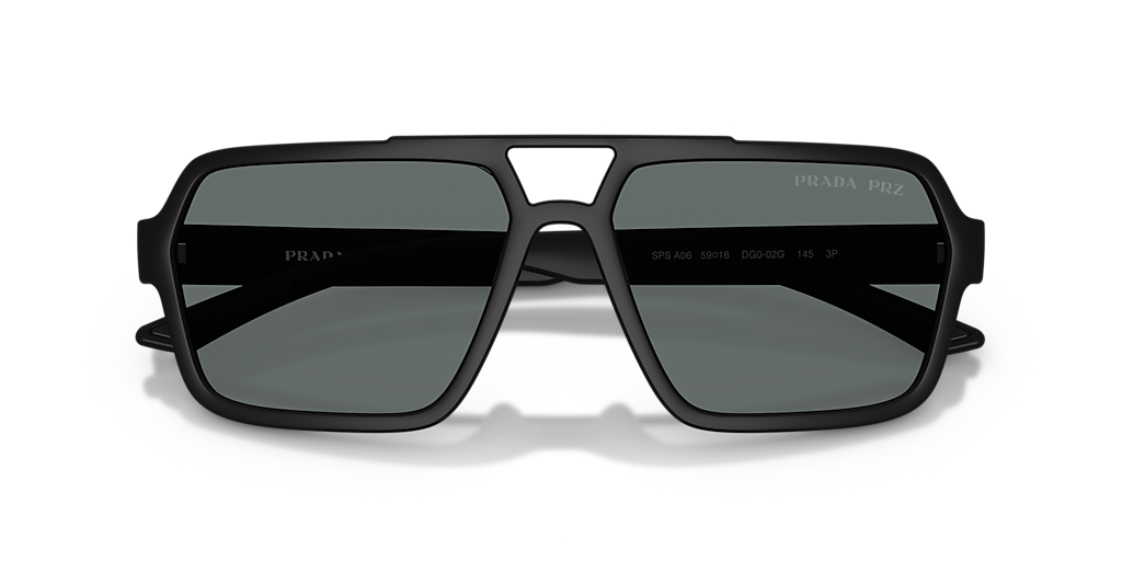 PRADA LINEA ROSSA PS A06S Black Rubbero - Men Sunglasses, Polar Dark Grey Lens