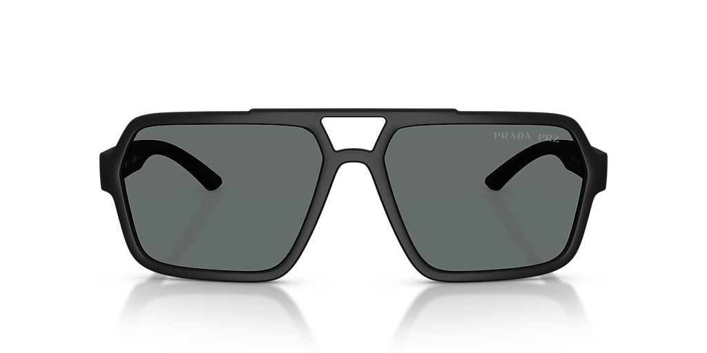 PRADA LINEA ROSSA PS A06S Black Rubbero - Men Sunglasses, Polar Dark Grey Lens