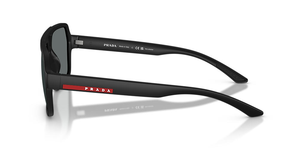 PRADA LINEA ROSSA PS A06S Black Rubbero - Men Sunglasses, Polar Dark Grey Lens