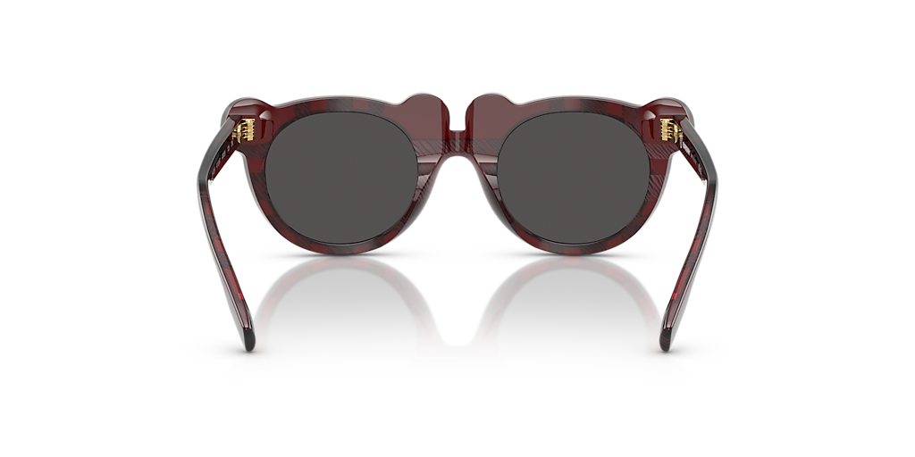 BURBERRY JB4355 Check Red - Unisex Luxury Sunglasses, Dark Grey Lens