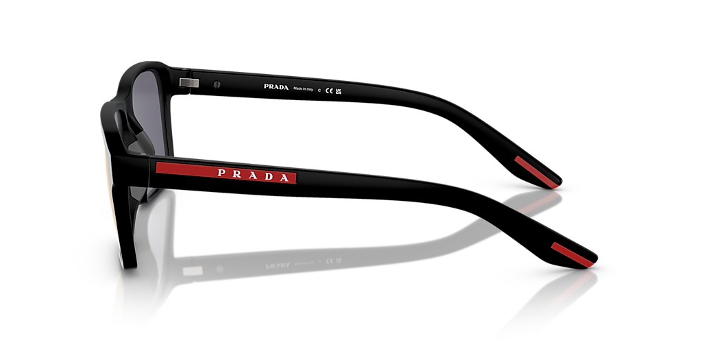 PRADA LINEA ROSSA PS 05YS Matte Black - Men Sunglasses, Dark Grey Mirror Red Tuning Lens