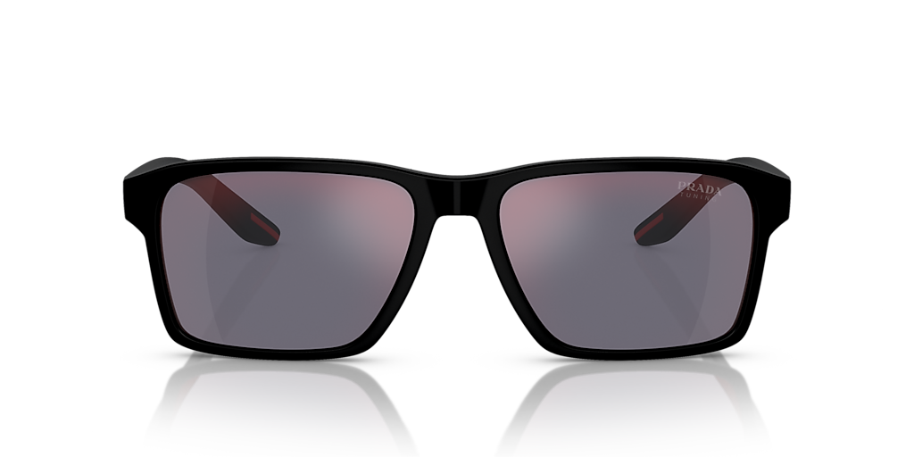PRADA LINEA ROSSA PS 05YS Matte Black - Men Sunglasses, Dark Grey Mirror Red Tuning Lens