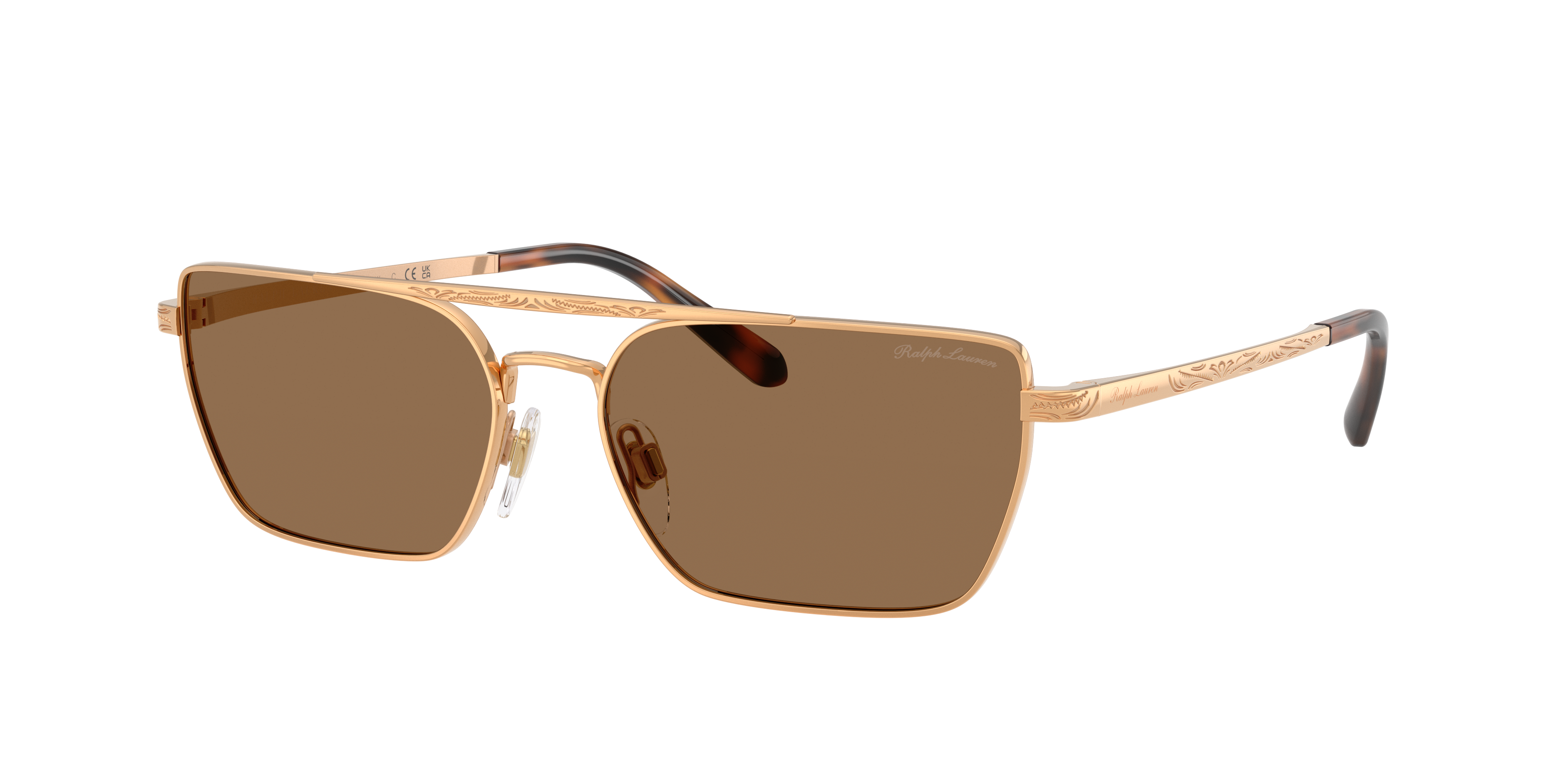 Ralph Lauren Woman Sunglass RL7092 -  Frame color: Shiny Antique Gold, Lens color: Light Brown