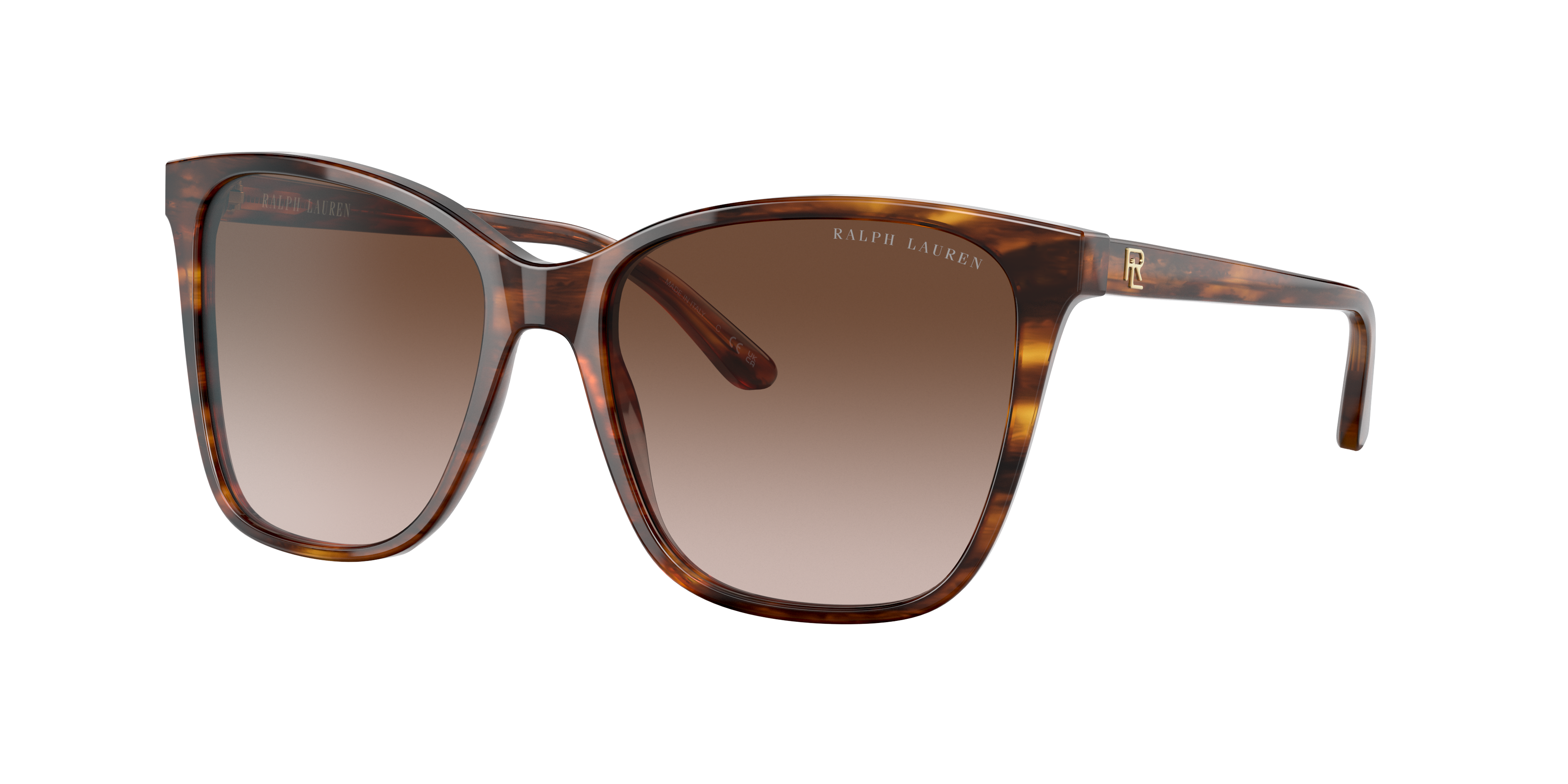 Ralph Lauren Woman Sunglass RL8201 -  Frame color: Shiny Striped Havana, Lens color: Gradient Brown