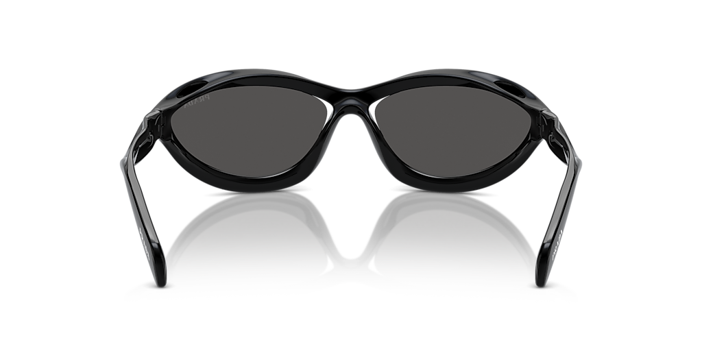 PRADA PR A23S Black - Women Luxury Sunglasses, Dark Grey Lens