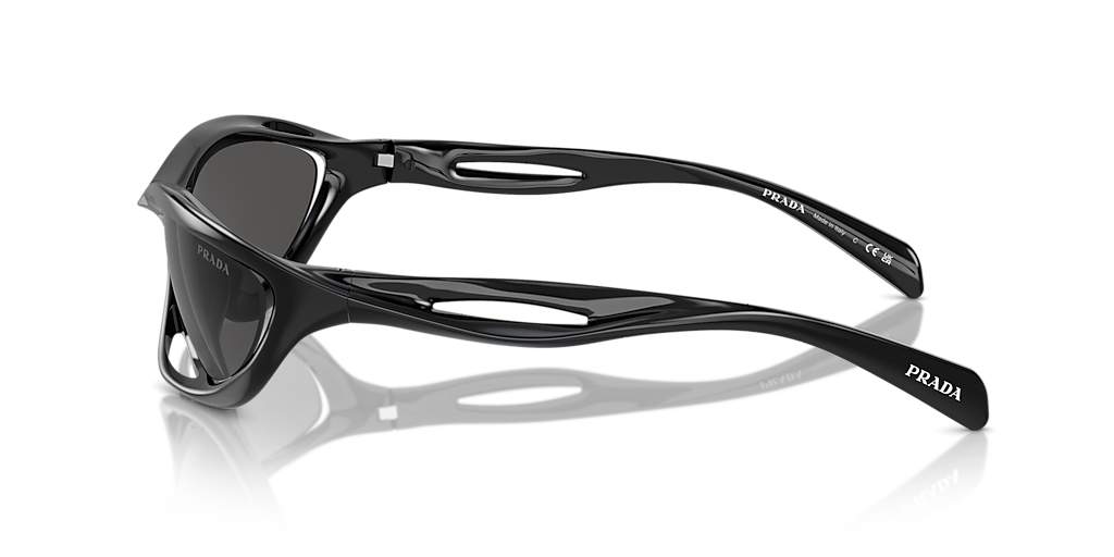 PRADA PR A23S Black - Women Luxury Sunglasses, Dark Grey Lens