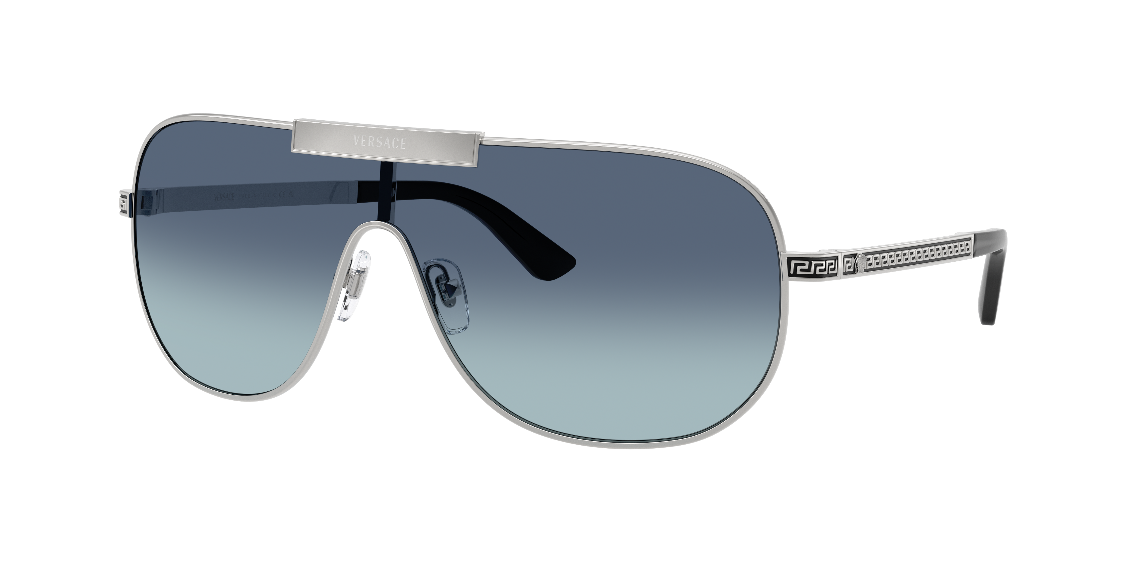 Versace Man Sunglass VE2293 -  Frame color: Silver, Lens color: Light Blue Gradient Dark Blue