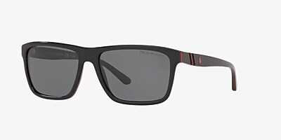 Polo Ralph Lauren PH4153 58 Polarized Grey & Shiny Black/Red/Black