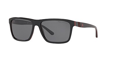 Polo Ralph Lauren PH4153 58 Polarized Grey & Shiny Black/Red/Black 