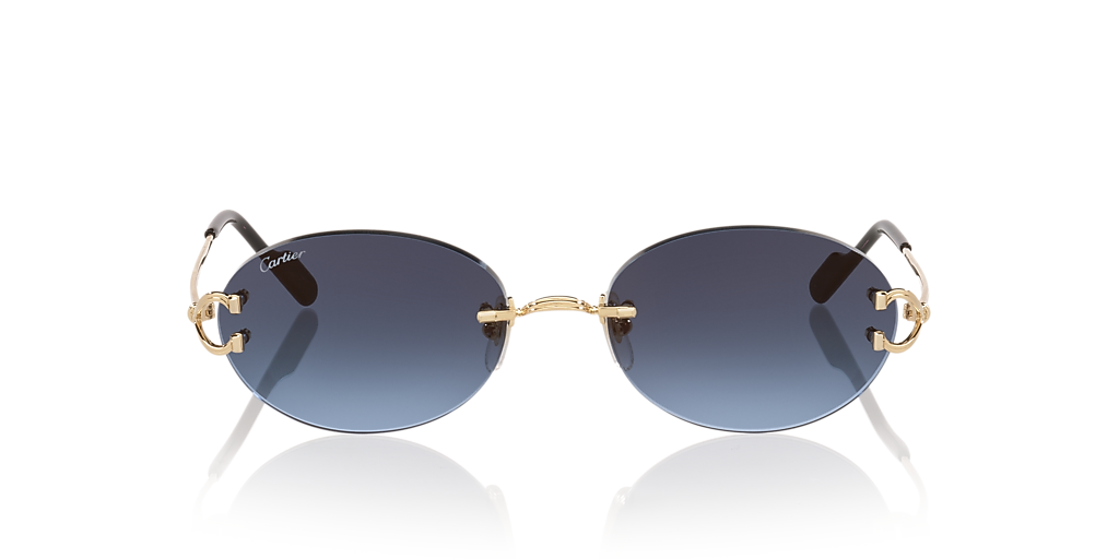 Cartier CT0551S M (55 - 18) with Blue lenses and Gold frame  display picture 1