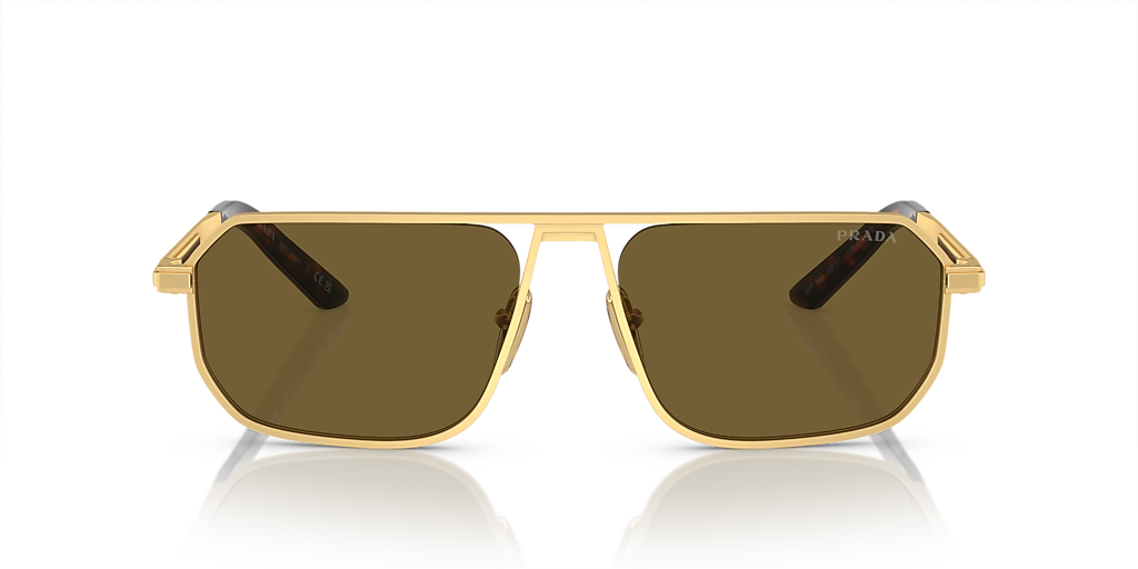 Prada PR A53S XXL (59 - 17) with Brown lenses and Gold frame