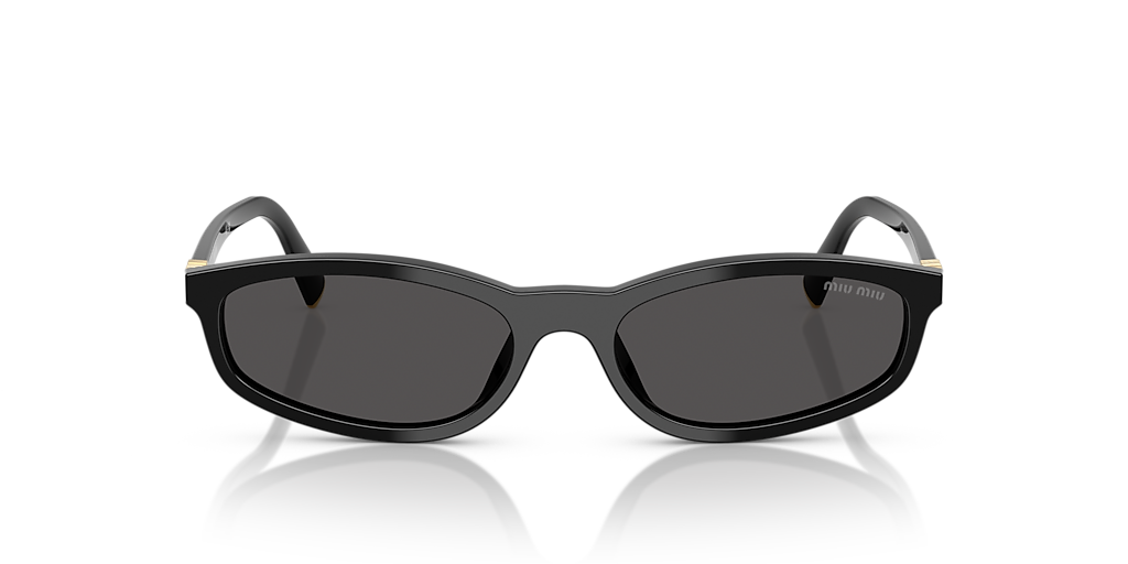 MIU MIU MU A06SF Black - Woman Luxury Sunglasses, Dark Grey Lens