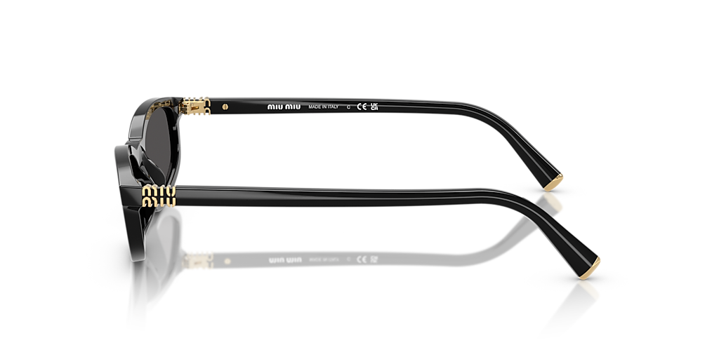 MIU MIU MU A06SF Black - Woman Luxury Sunglasses, Dark Grey Lens