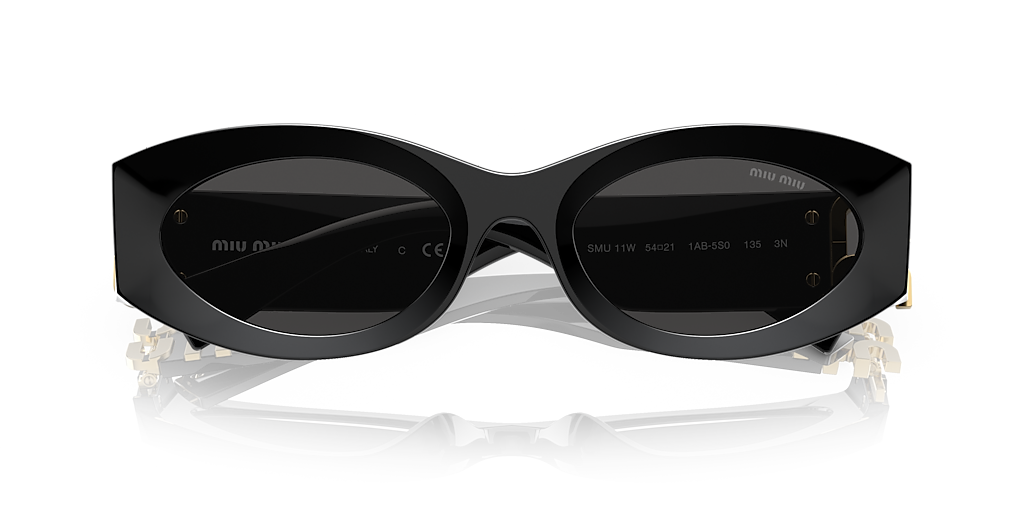 miu miu MU11 ブラックサングラス ケース付き Miu Miu MU 11WS XL (54 - 21) with Grey lenses and Black
