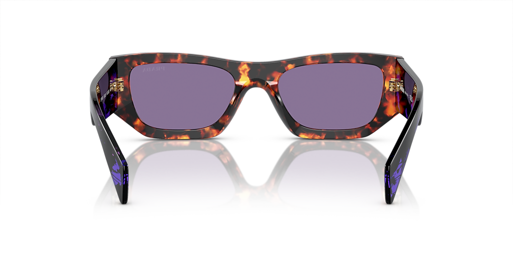 PRADA PR A01S Havana - Unisex Luxury Sunglasses, Violet Mirror Internal Silver Lens
