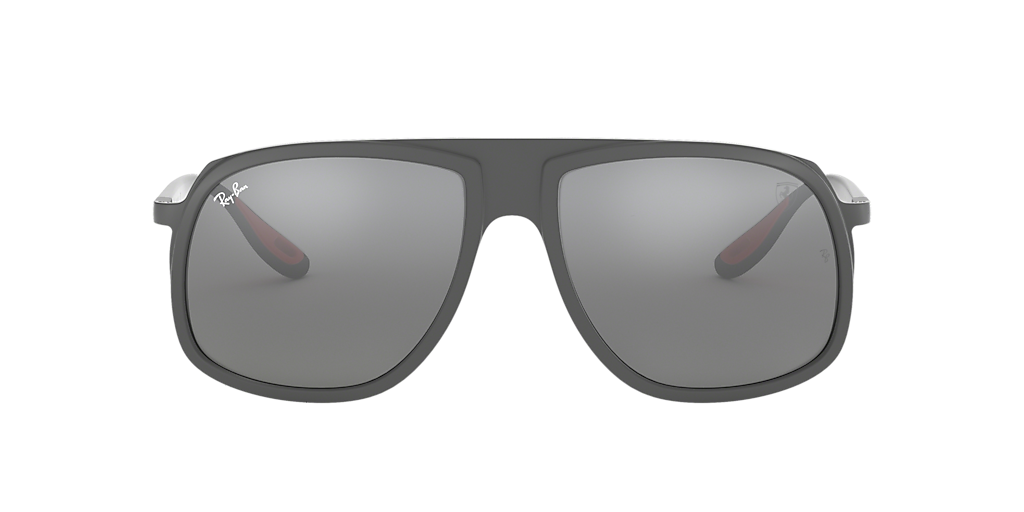 RAY-BAN RB4308M Scuderia Ferrari Collection Grey - Men Sunglasses, Grey Mirror Silver Lens