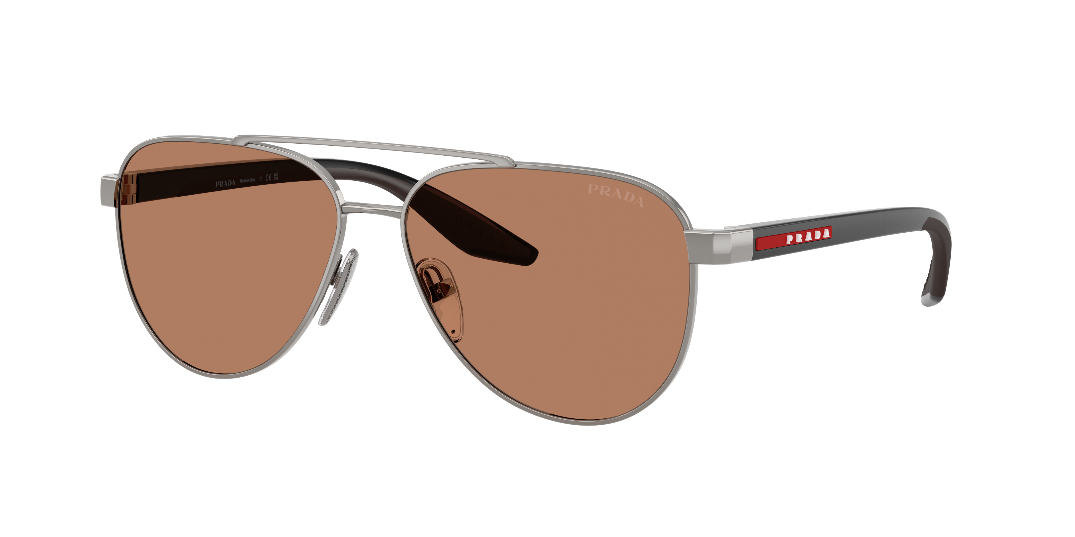 Prada Linea Rossa Man Sunglass PS A52S -  Frame color: Gunmetal, Lens color: Brown
