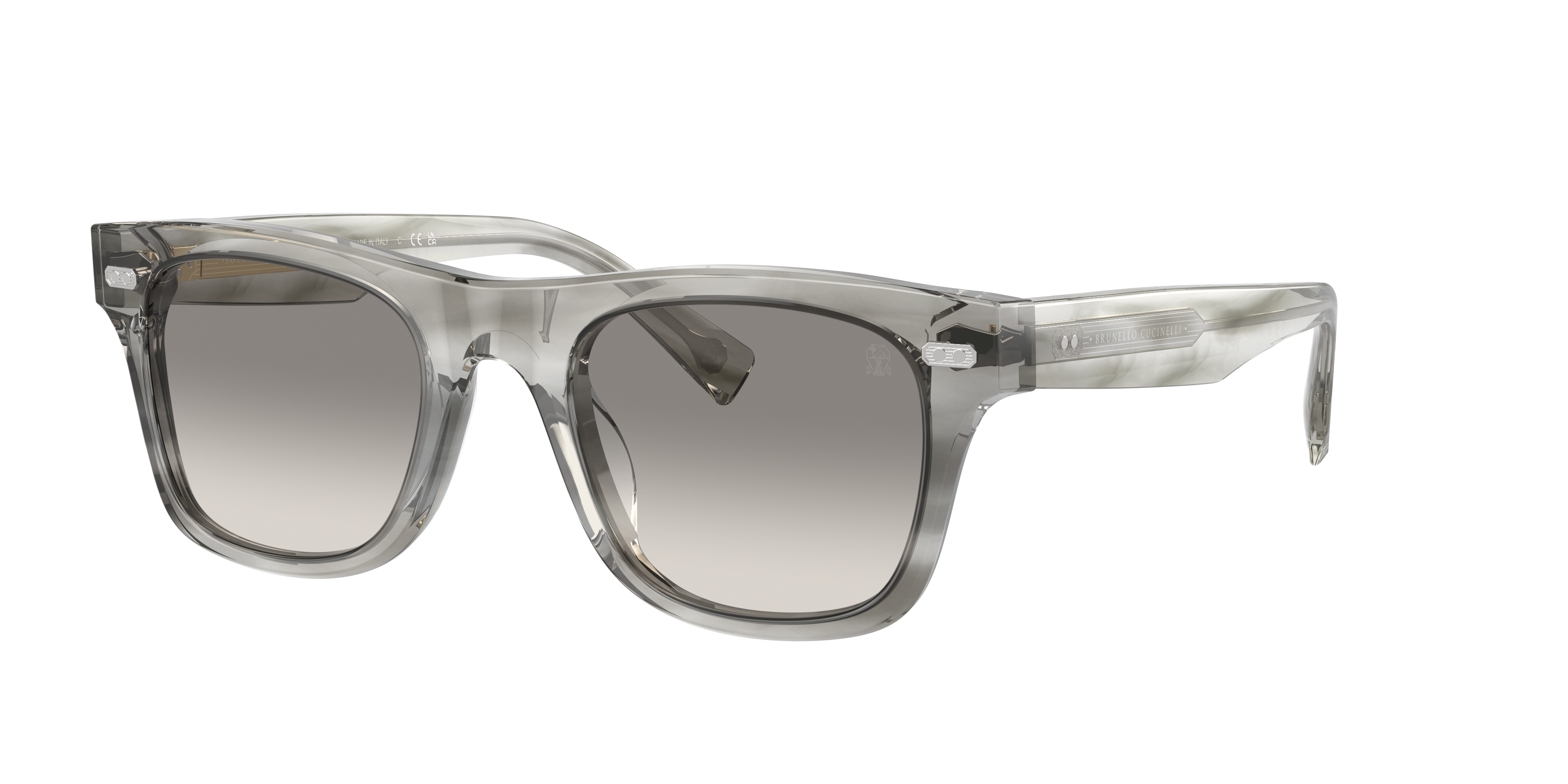 Brunello Cucinelli Men's Bc4002s Acetate Square Sunglasses In Gradient Grey