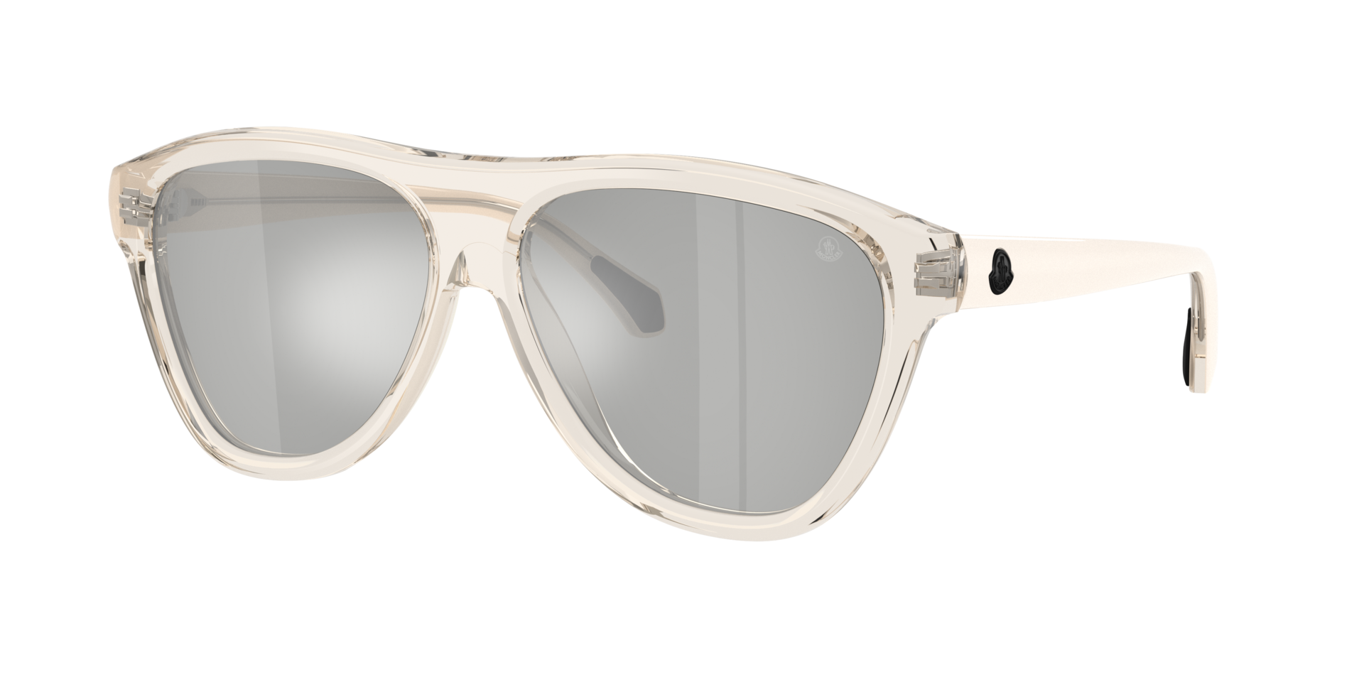 Moncler Unisex Sunglass ME6025U INCLINE -  Frame color: Transparent Butter, Lens color: Mirror Silver