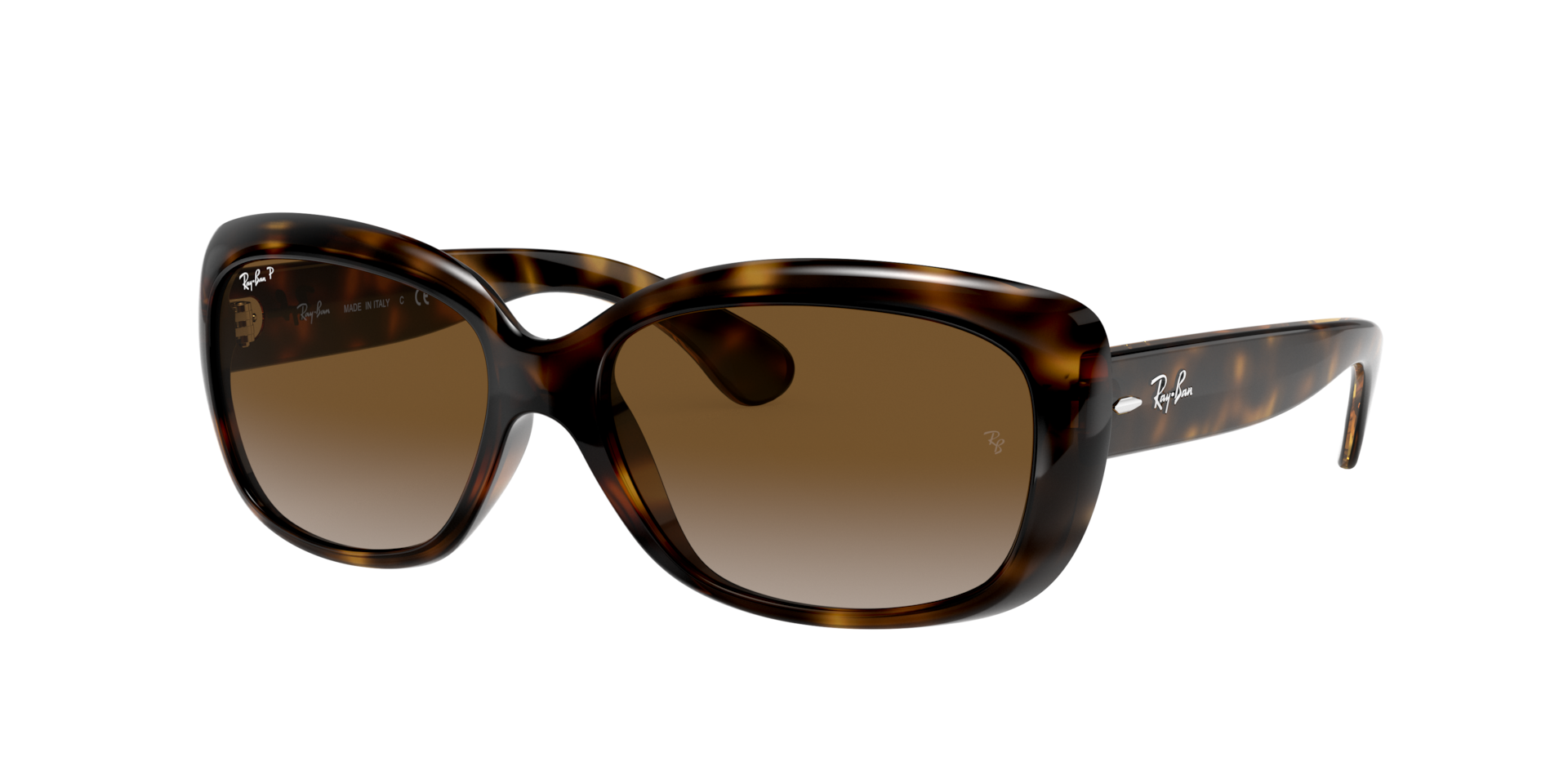 NEW Ray-Ban Jackie Ohh Tortoise Black Frame Gradient Polarized Lens RB4101 58-17 Ray-Ban Jackie Ohh - Black Frame - Grey Gradient Polarized  main image 4