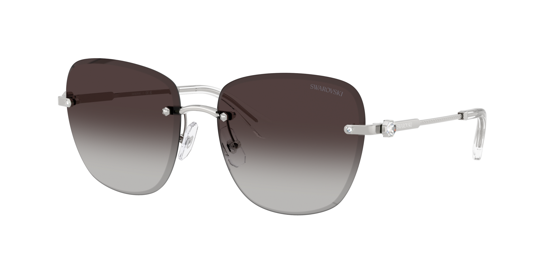 Swarovski Woman Sunglass SK7043 -  Frame color: Silver, Lens color: Gradient Grey
