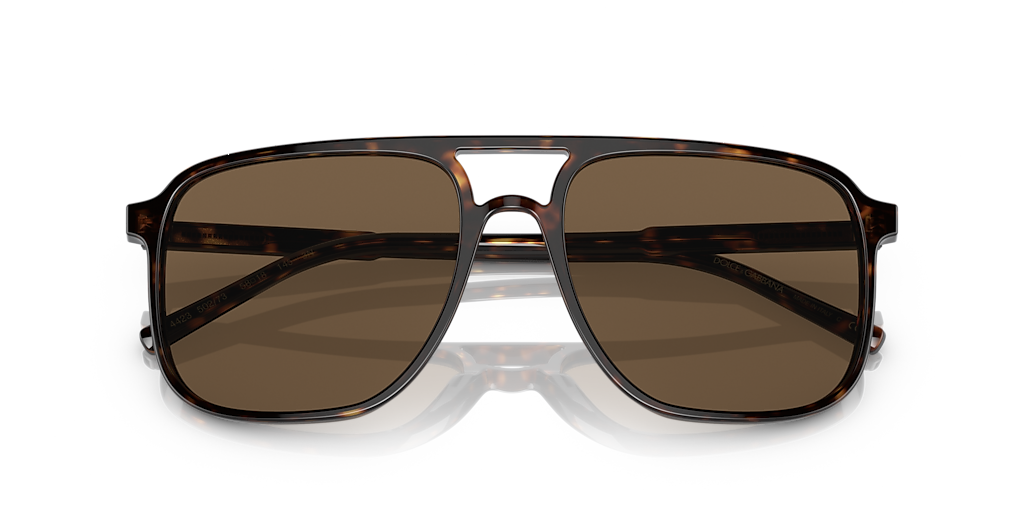 DOLCE&GABBANA DG4423 Havana - Men Luxury Sunglasses, Dark Brown Lens