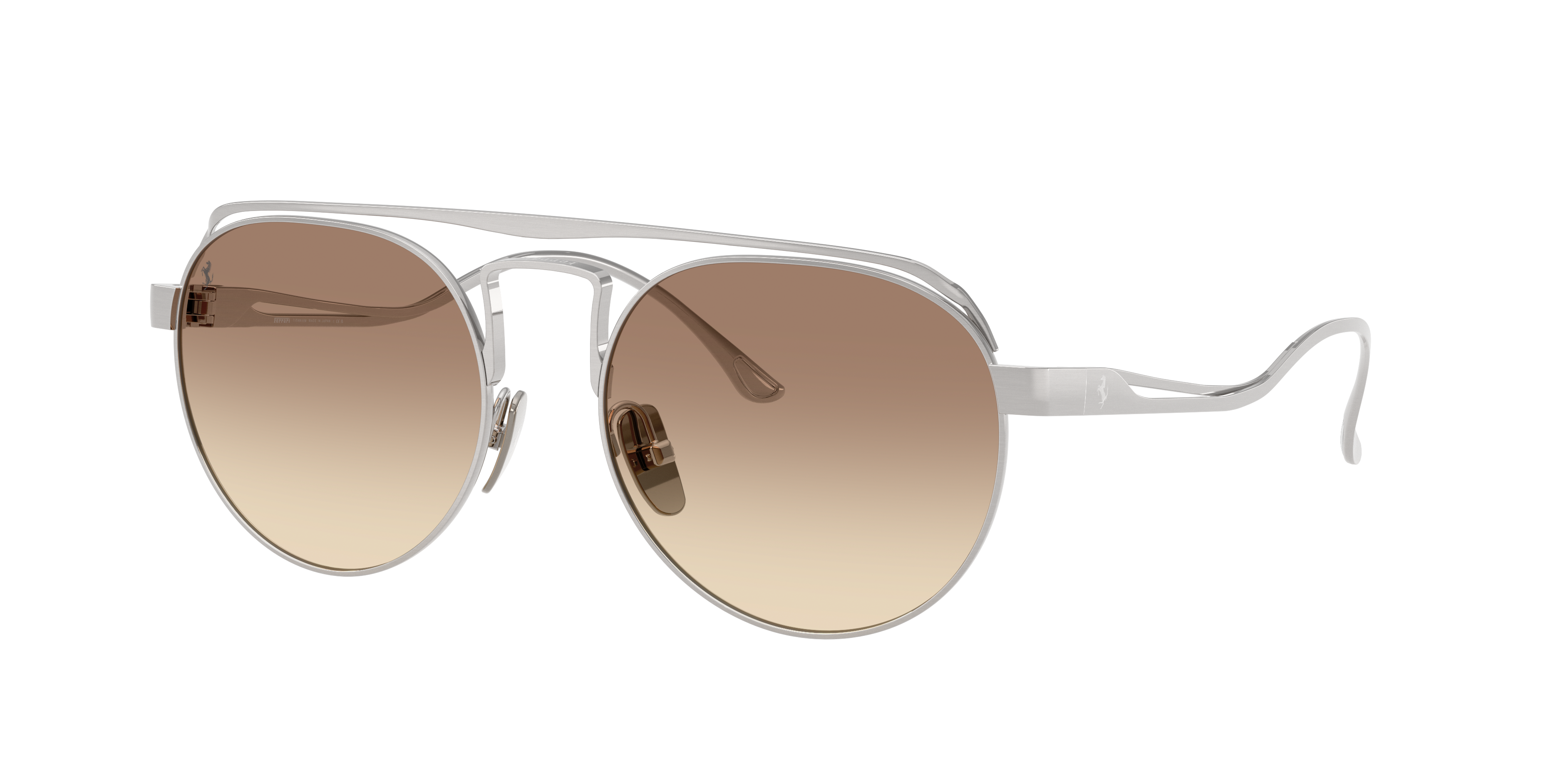 Ferrari Unisex Sunglass FH1025T -  Frame color: Brushed Grey, Lens color: Gradient Dark Brown