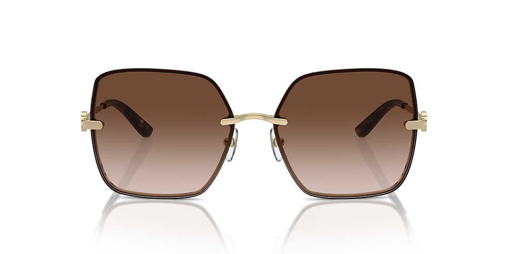 TORY BURCH TY6080 Shiny Light Gold - Women Sunglasses, Light Brown Gradient Dark Brow Lens