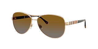 Visit Sunglasses Burberry BE3080 L (59-14) with Brown lenses and Gold frame