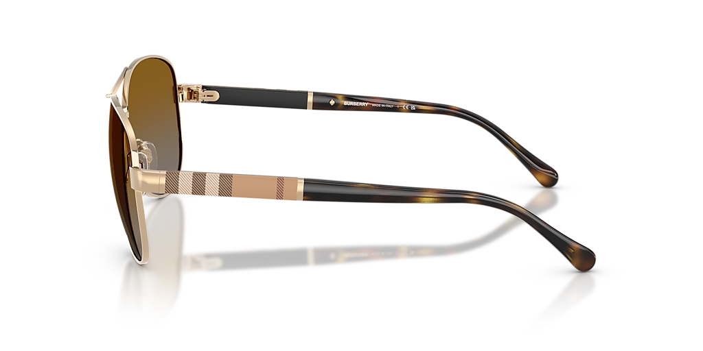 【関税&送料込み】Burberry Smallleathergoods Burberry BE3080 L (59 - 14) with Brown lenses and Gold frame