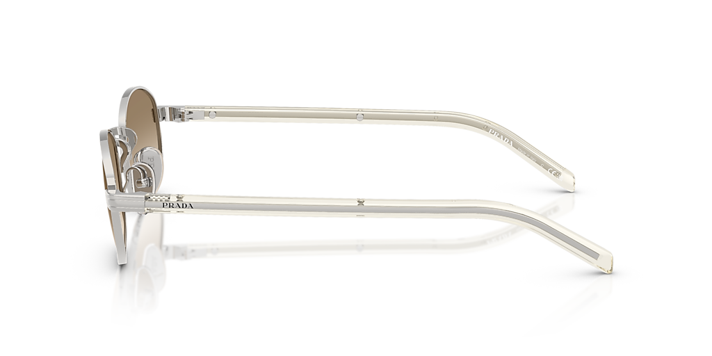 PRADA PR B53S Silver - Women Luxury Sunglasses, Light Yellow Gradient Brown Lens