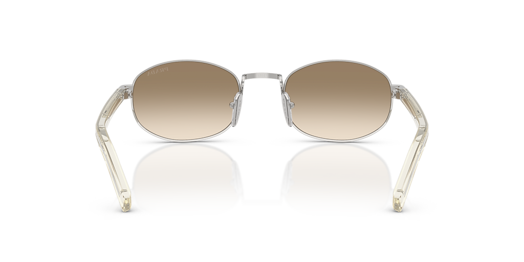 PRADA PR B53S Silver - Women Luxury Sunglasses, Light Yellow Gradient Brown Lens