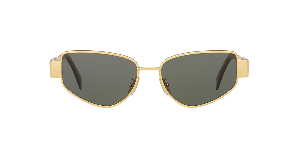 サングラス CELINE SS25 Woman SUNGLASSES (CL40293U 16V) Celine Cl40293U S (55 - 16) with Green lenses and Gold frame