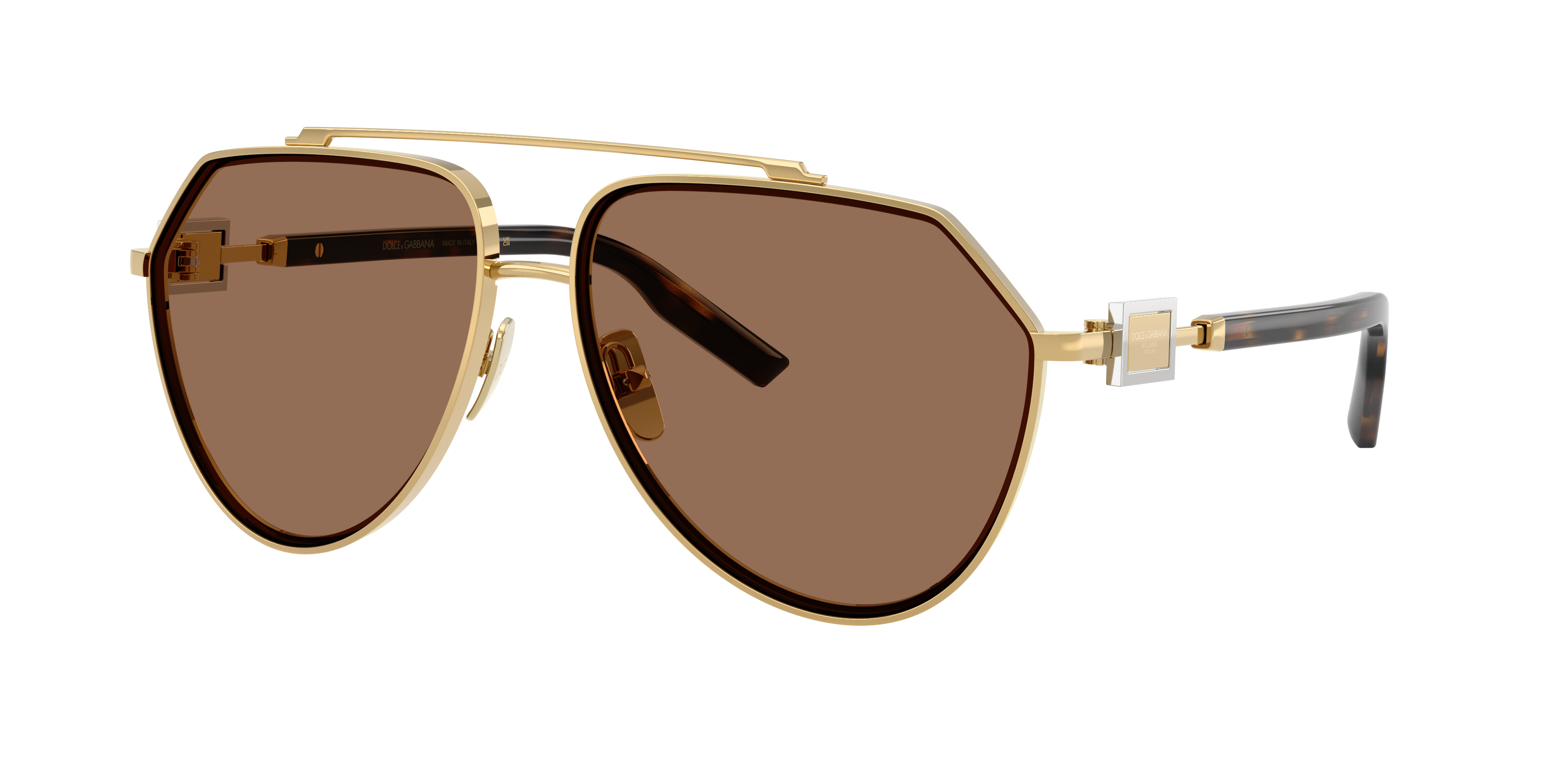 Dolce&Gabbana Man Sunglass DG2315 -  Frame color: Gold, Lens color: Dark Brown