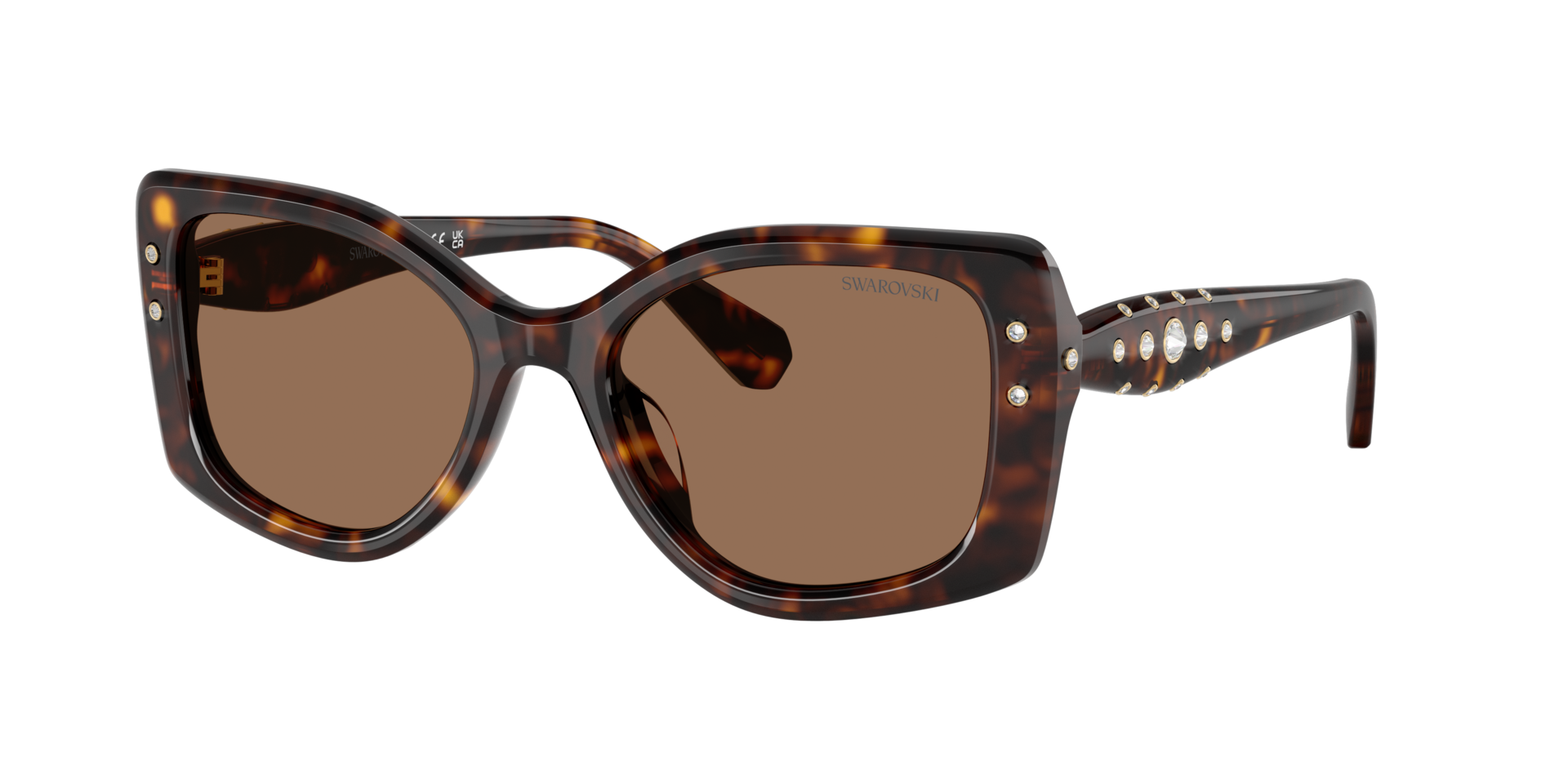 Swarovski Woman Sunglass SK6058U -  Frame color: Havana, Lens color: Dark Brown
