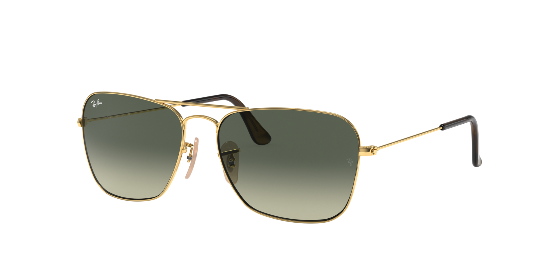 Ray-Ban Unisex Sunglass RB3136 Caravan - Frame color: Arista Gold, Lens color: Grey Gradient