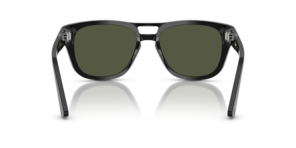 PERSOL PO3366S Black - Unisex Luxury Sunglasses, Green Lens