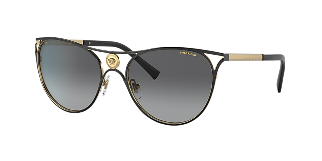 Versace VE2237 57 Dark Grey & Gold Sunglasses | Sunglass Hut USA