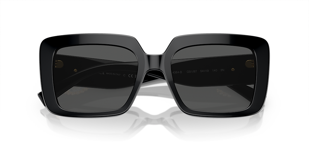 VERSACE VE4384B Black - Women Luxury Sunglasses, Dark Grey Lens