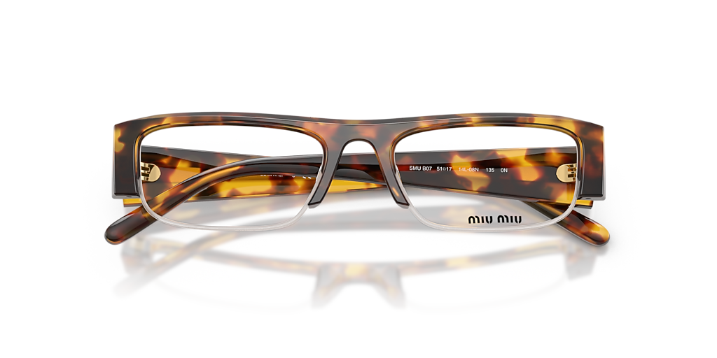 MIU MIU MU B07S Honey Havana - Women Luxury Sunglasses, Clear Blue-Violet Light Filter Lens