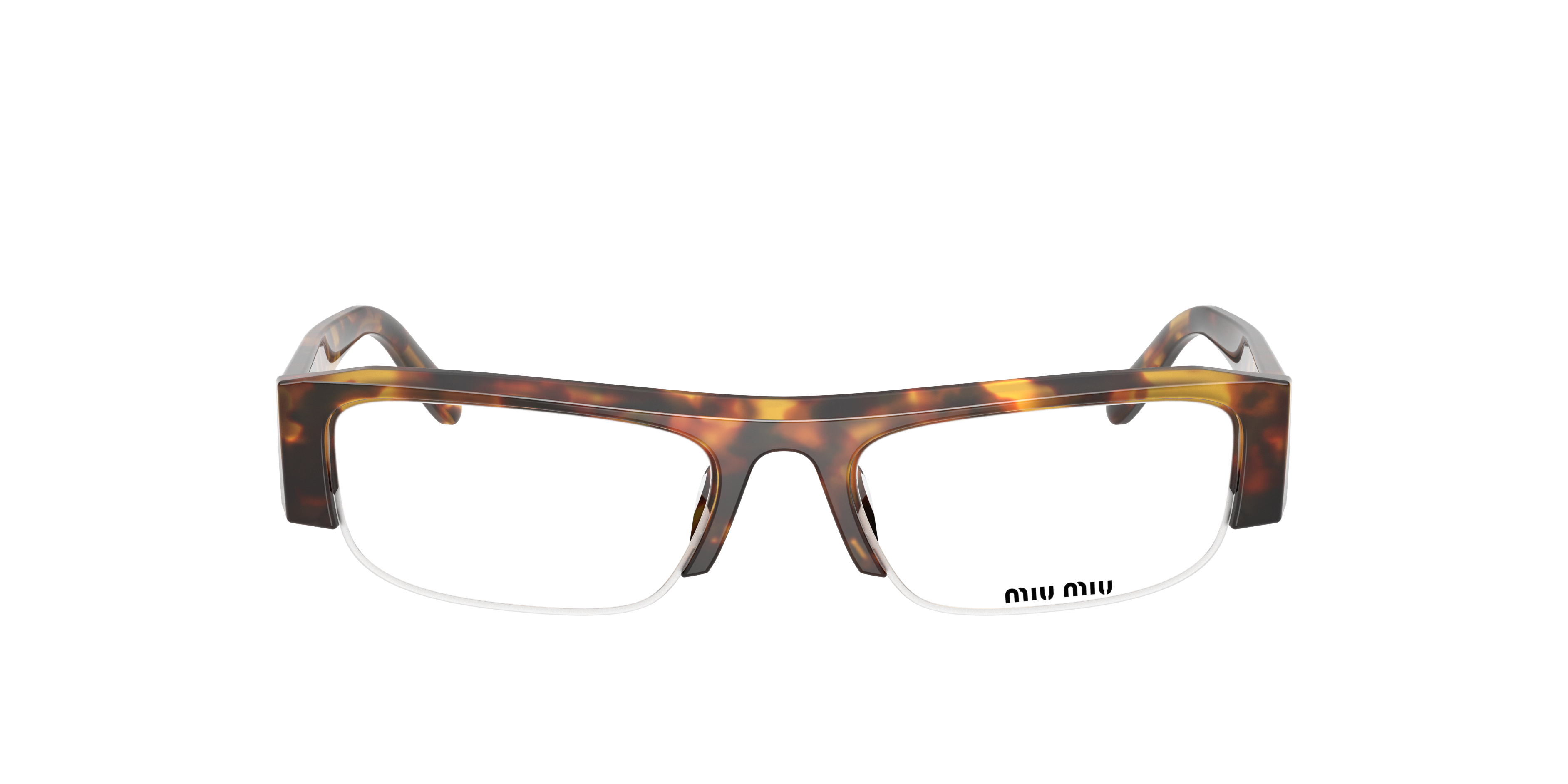 Miu Miu Half-frame Plain Mirror In Brown