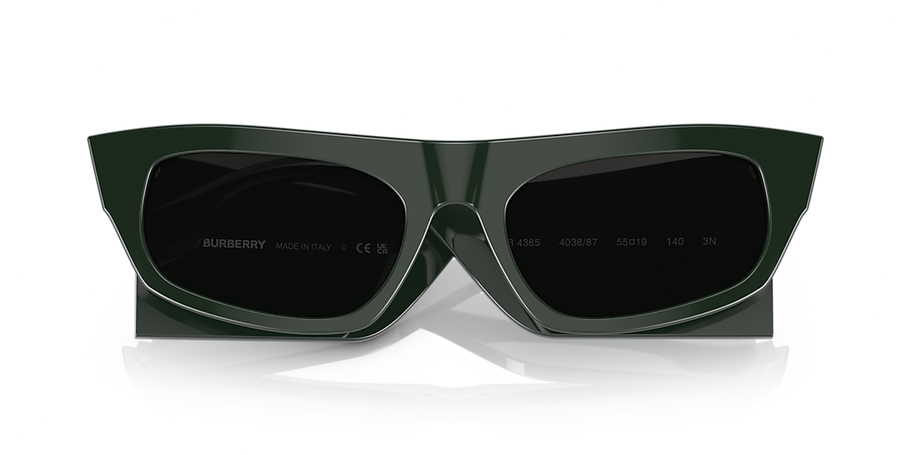 BURBERRY BE4385 Palmer Green - Women Luxury Sunglasses, Dark Grey Lens