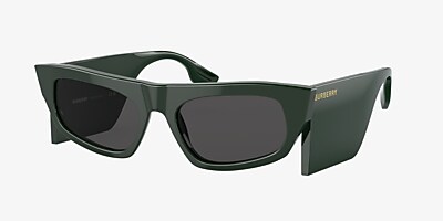 Burberry BE4385 Palmer 55 Dark Grey & Green Sunglasses | Sunglass 